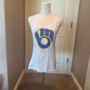 5th & Ocean Milwaukee Brewer Tank Top with Rhinestone Detail